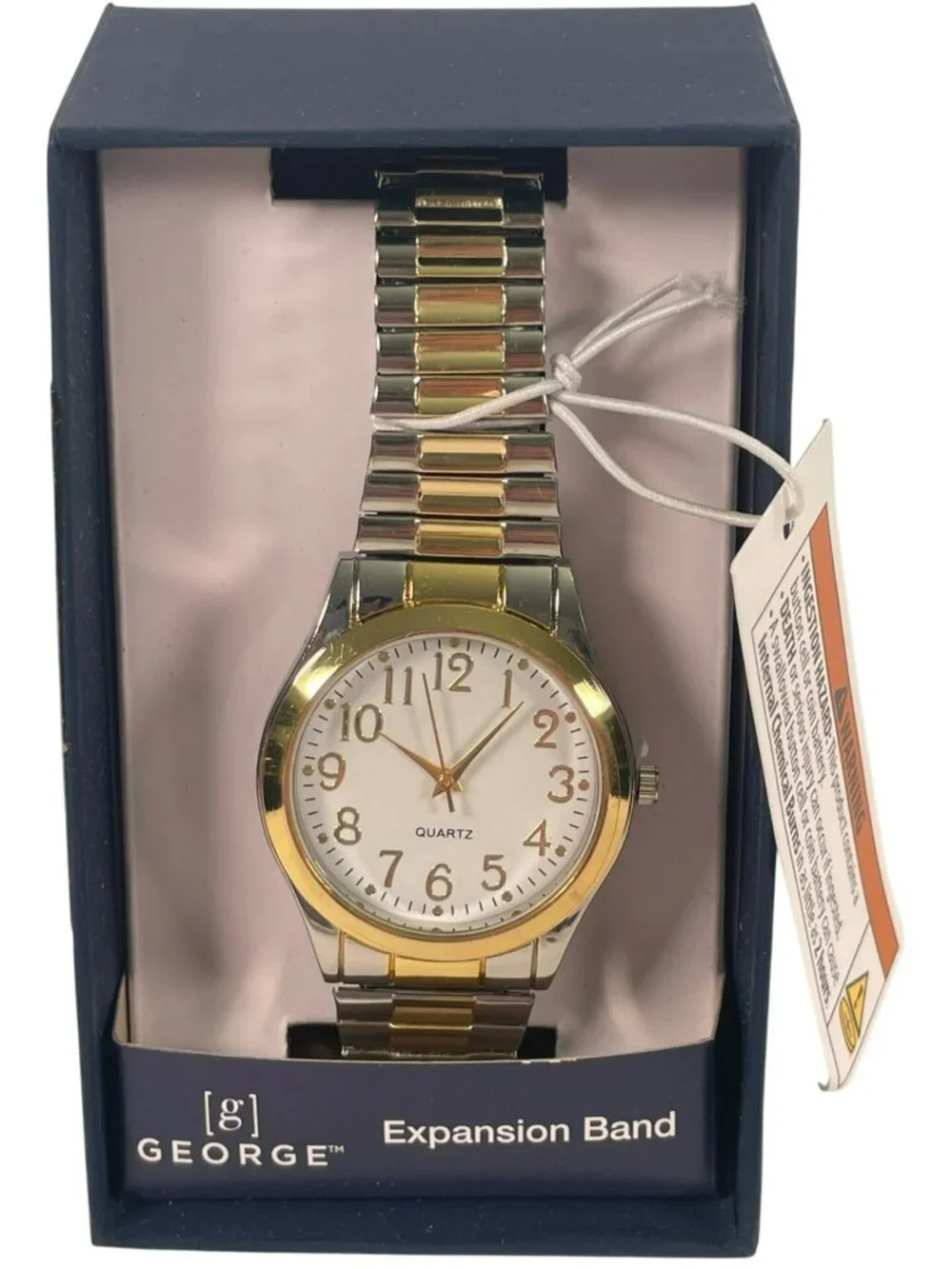 George Quartz Watch With Gold & Silver Expansion Band Men's BOXED NEW